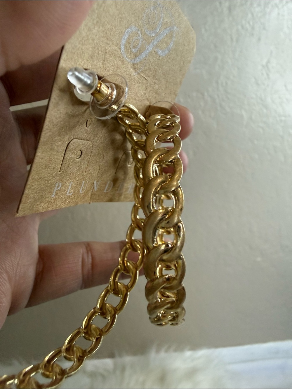 Plunder Gold Chain-Link Hoop Earrings - Picture 4 of 4